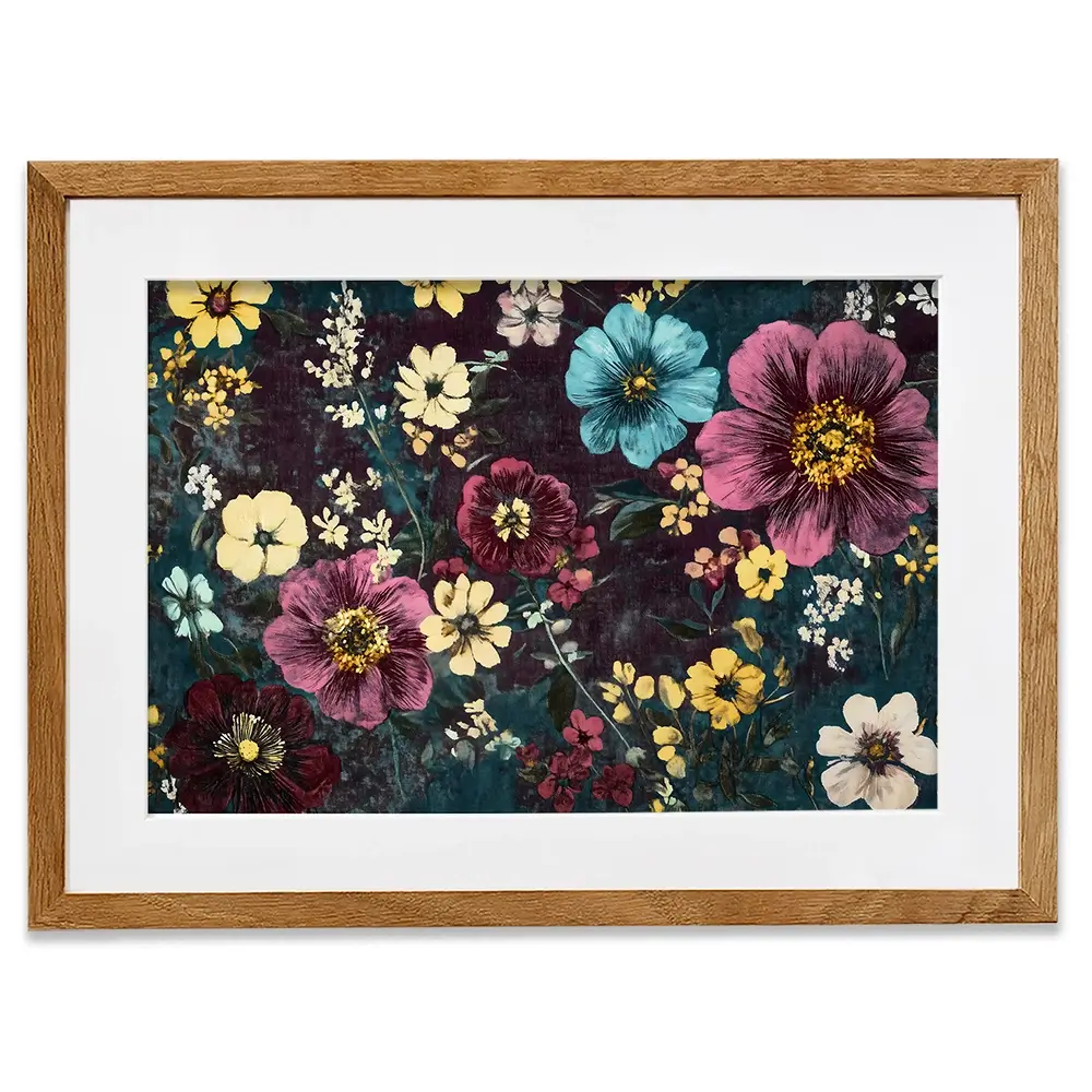 Vintage Flowers Framed Art Print Vintage Flowers Framed Art Print wall art product Gina Kelly - Independent