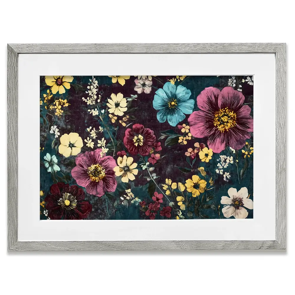 Vintage Flowers Framed Art Print Vintage Flowers Framed Art Print wall art product Gina Kelly - Independent
