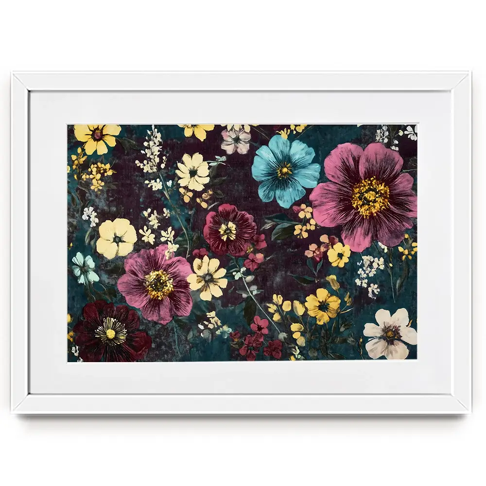 Vintage Flowers Framed Art Print Vintage Flowers Framed Art Print wall art product Gina Kelly - Independent