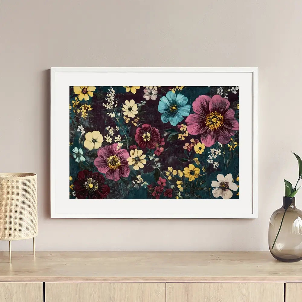 Vintage Flowers Framed Art Print Vintage Flowers Framed Art Print wall art product Gina Kelly - Independent