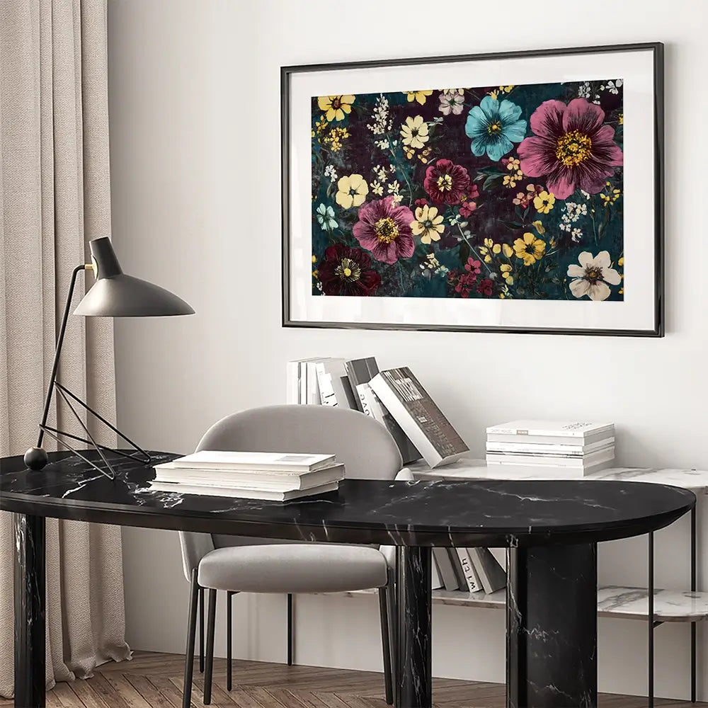 Vintage Flowers Framed Art Print Vintage Flowers Framed Art Print wall art product Gina Kelly - Independent