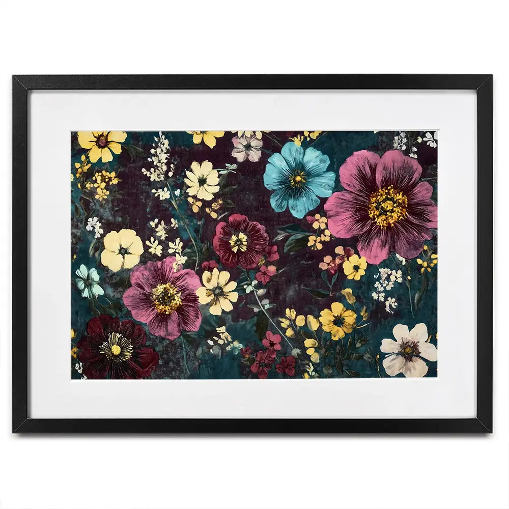 Vintage Flowers Framed Art Print Vintage Flowers Framed Art Print wall art product Gina Kelly - Independent