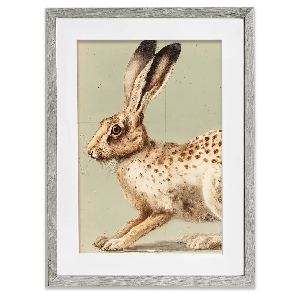 Vintage Hare 2 Framed Art Print Vintage Hare 2 Framed Art Print wall art product Paula Freeman