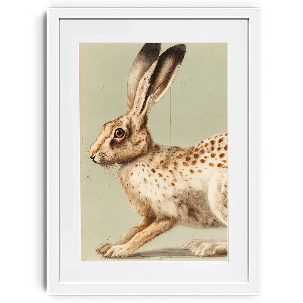 Vintage Hare 2 Framed Art Print Vintage Hare 2 Framed Art Print wall art product Paula Freeman