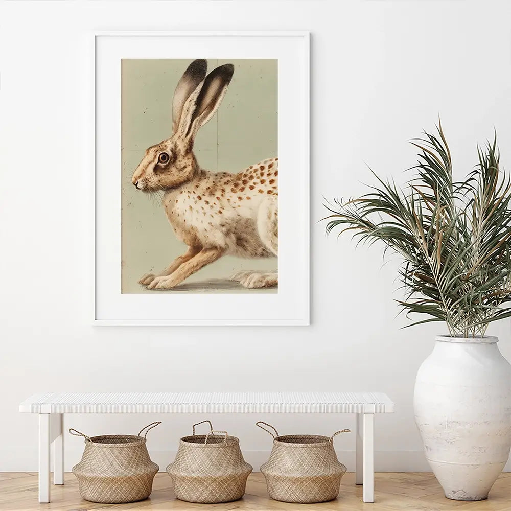 Vintage Hare 2 Framed Art Print Vintage Hare 2 Framed Art Print wall art product Paula Freeman