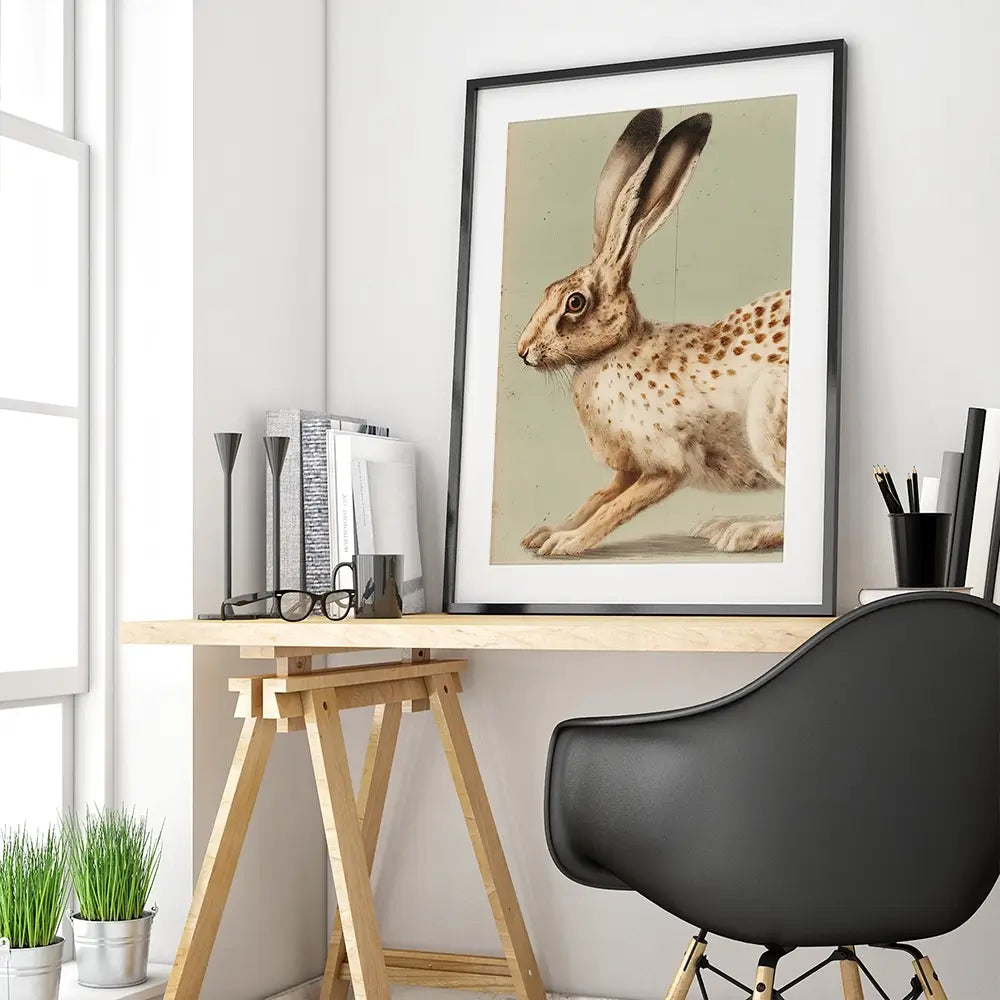 Vintage Hare 2 Framed Art Print Vintage Hare 2 Framed Art Print wall art product Paula Freeman