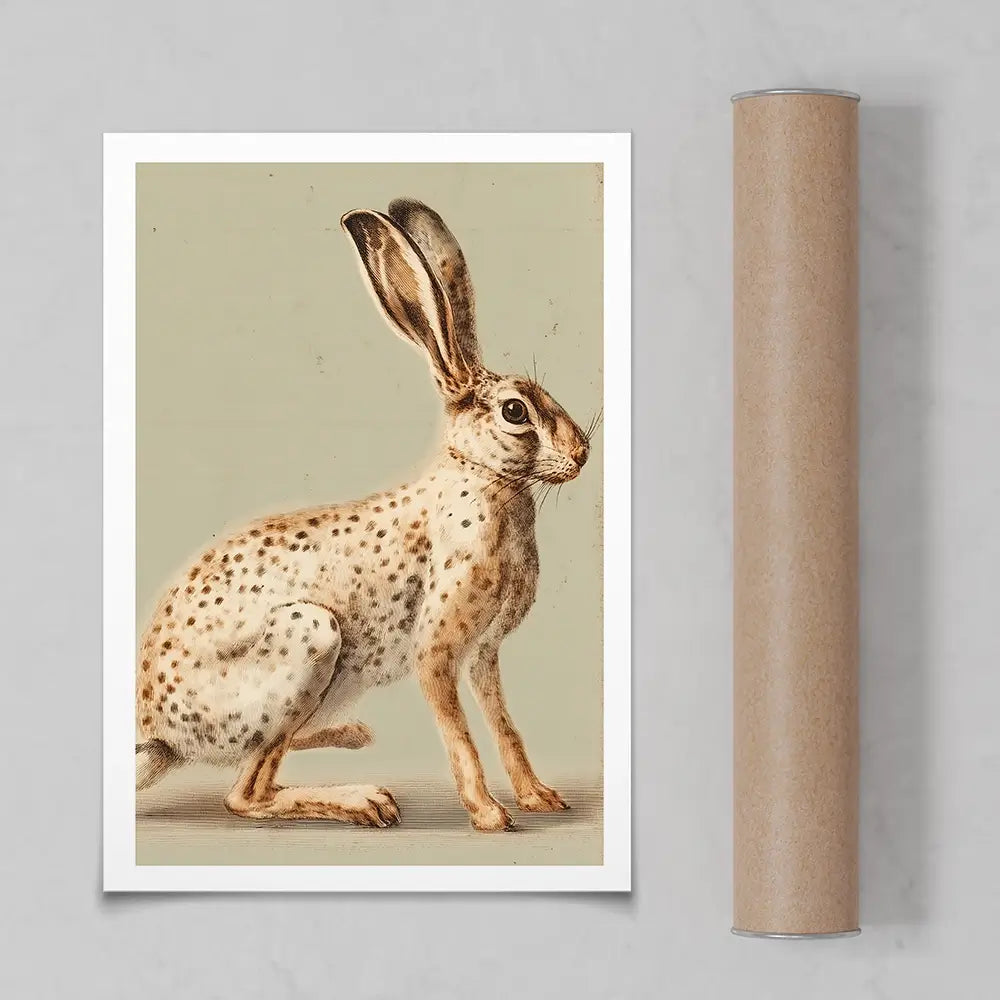 Vintage Hare Art Print Vintage Hare Art Print wall art product Paula Freeman