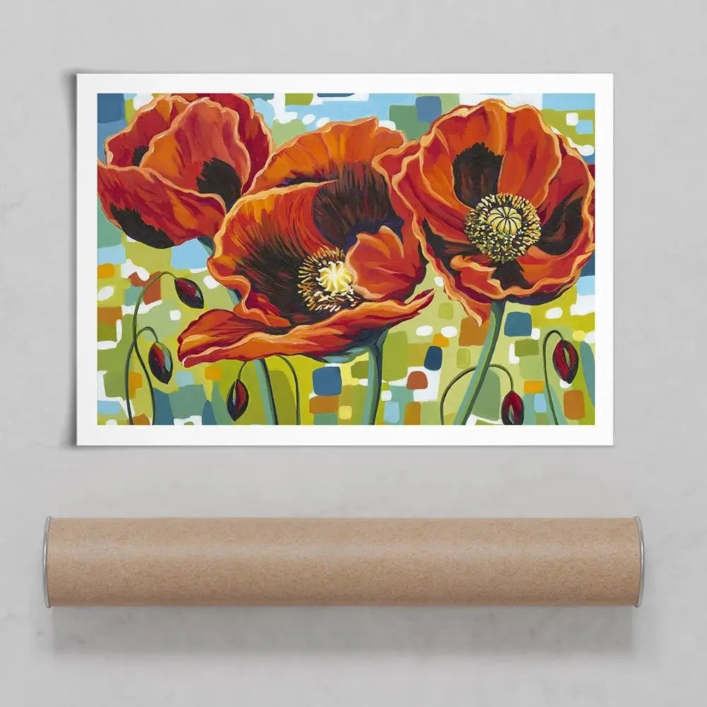 Vivid Poppies Art Print Vivid Poppies Art Print wall art product Carolee Vitaletti