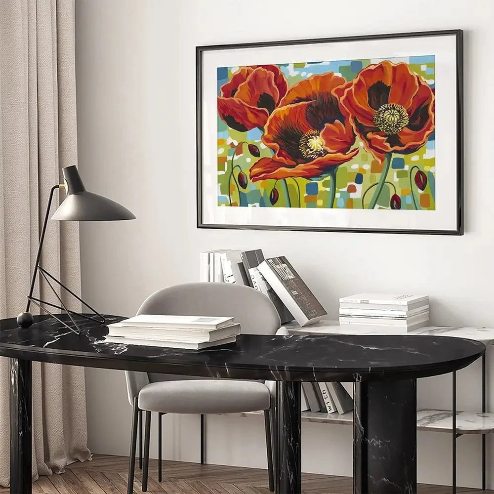 Vivid Poppies Framed Art Print Vivid Poppies Framed Art Print wall art product Carolee Vitaletti