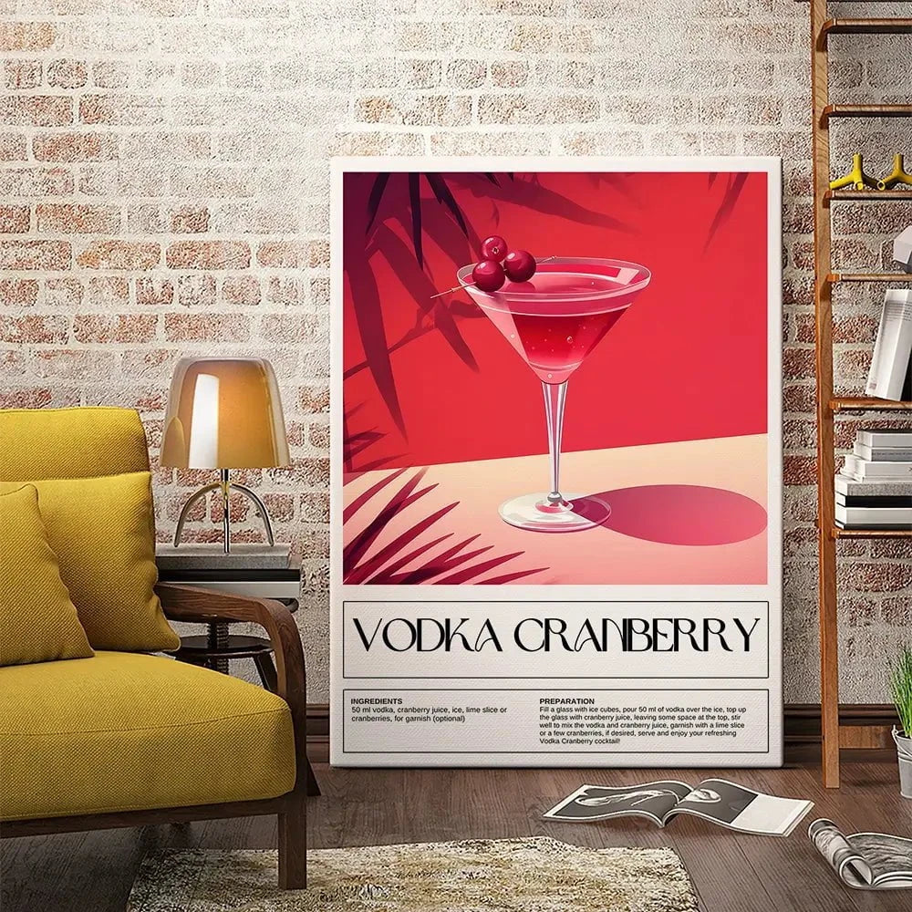 Vodka Cranberry Recipe Canvas Print Vodka Cranberry Recipe Canvas Print wall art product Art Print Shop