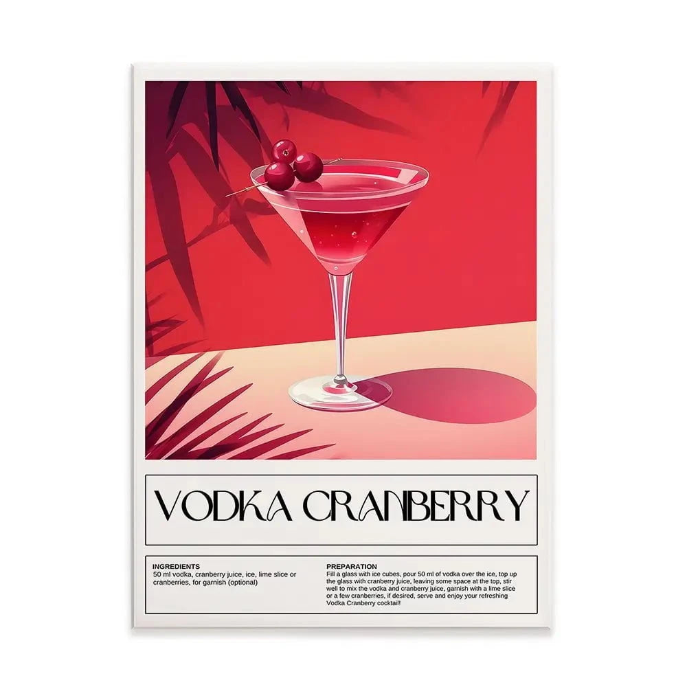 Vodka Cranberry Recipe Canvas Print Vodka Cranberry Recipe Canvas Print wall art product Art Print Shop