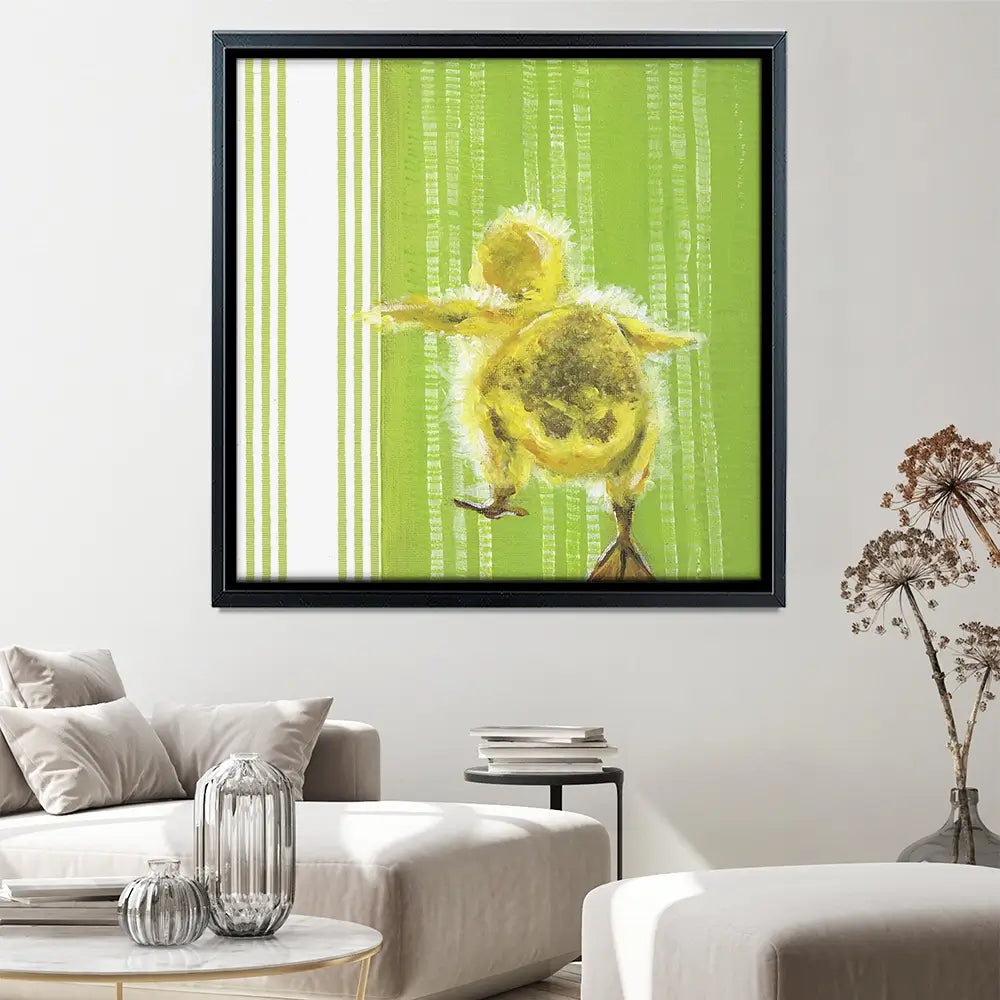Waddle Away Square Canvas Print Waddle Away Square Canvas Print wall art product Jennifer Rutledge