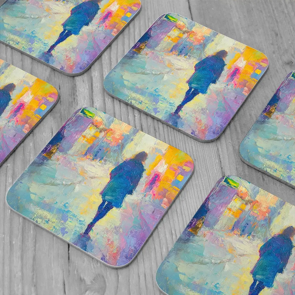 Walking Away Coaster Set Walking Away Coaster Set wall art product Tanya Ocean
