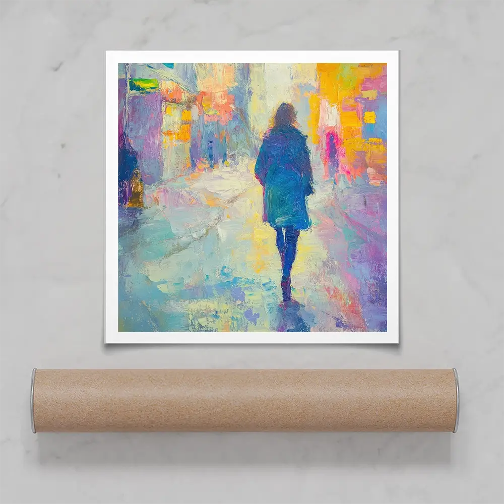 Walking Away Square Art Print Walking Away Square Art Print wall art product Tanya Ocean