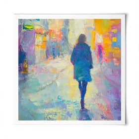 Walking Away Square Art Print Walking Away Square Art Print wall art product Tanya Ocean