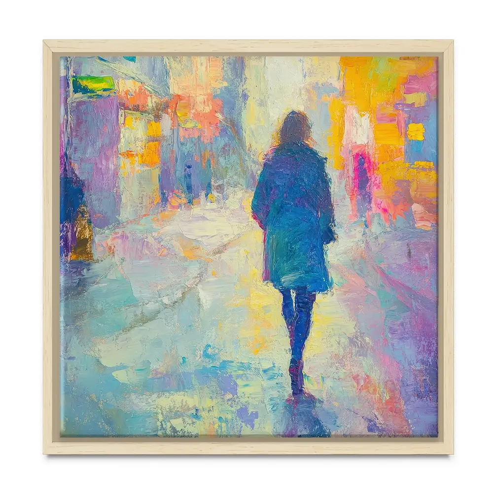 Walking Away Square Canvas Print Walking Away Square Canvas Print wall art product Tanya Ocean