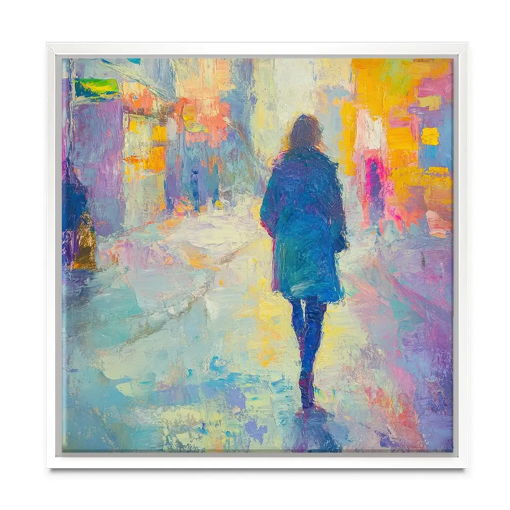 Walking Away Square Canvas Print Walking Away Square Canvas Print wall art product Tanya Ocean