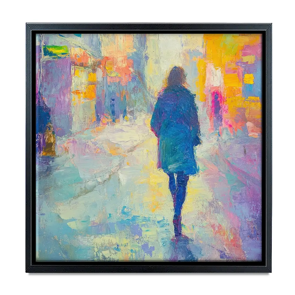 Walking Away Square Canvas Print Walking Away Square Canvas Print wall art product Tanya Ocean