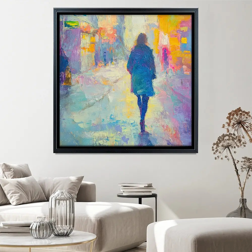 Walking Away Square Canvas Print Walking Away Square Canvas Print wall art product Tanya Ocean