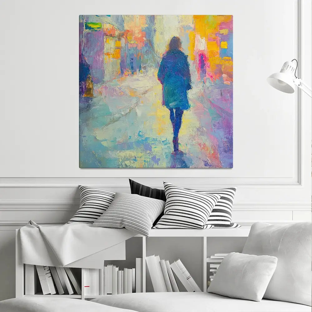 Walking Away Square Canvas Print Walking Away Square Canvas Print wall art product Tanya Ocean