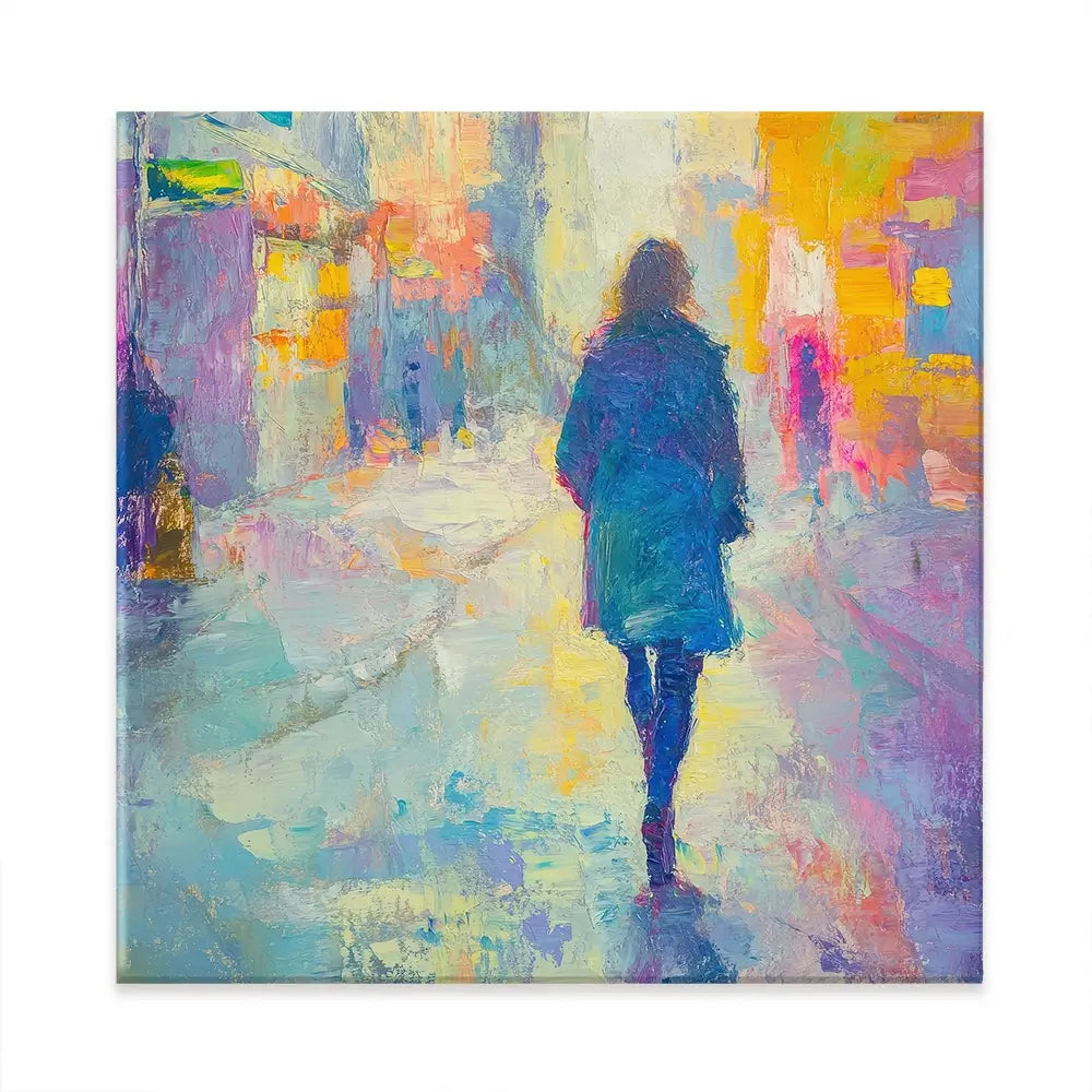 Walking Away Square Canvas Print Walking Away Square Canvas Print wall art product Tanya Ocean