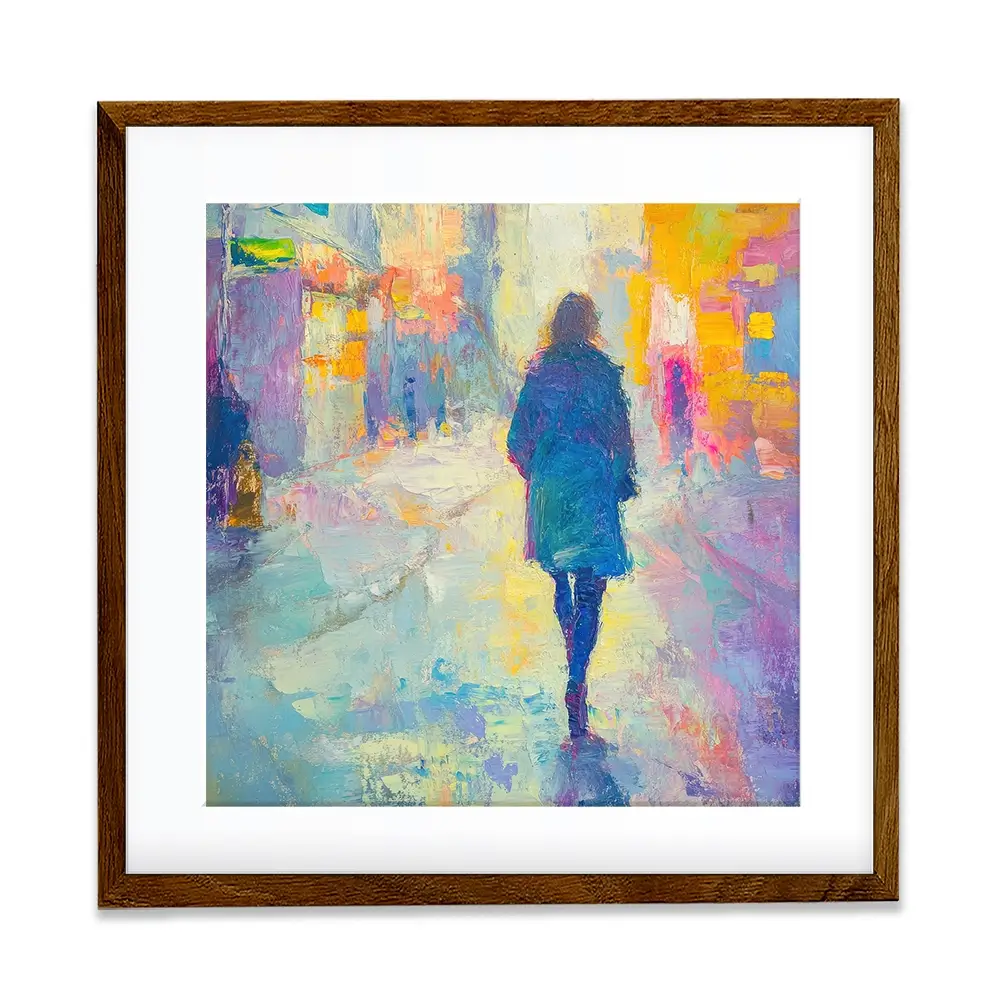 Walking Away Square Framed Art Print Walking Away Square Framed Art Print wall art product Tanya Ocean