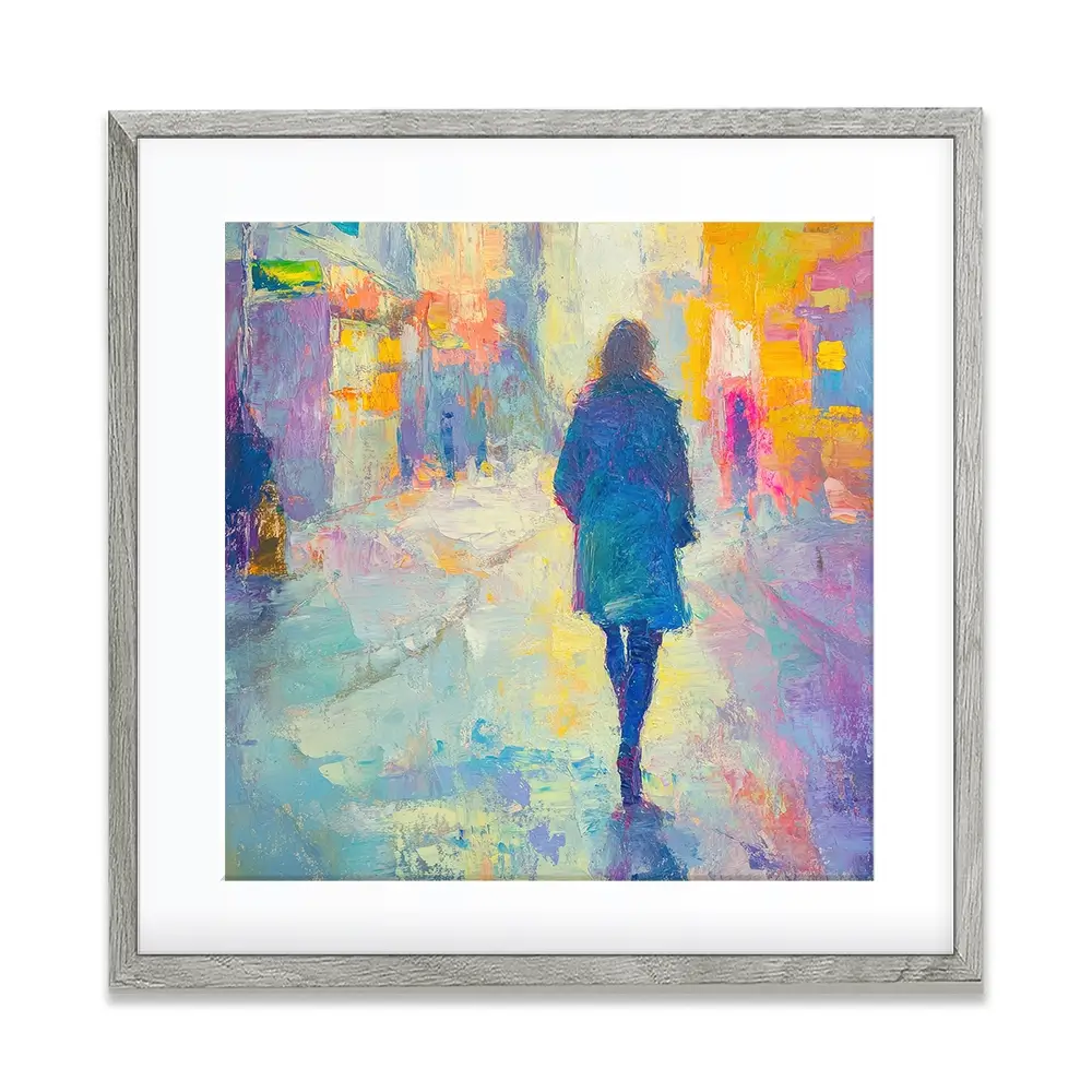 Walking Away Square Framed Art Print Walking Away Square Framed Art Print wall art product Tanya Ocean