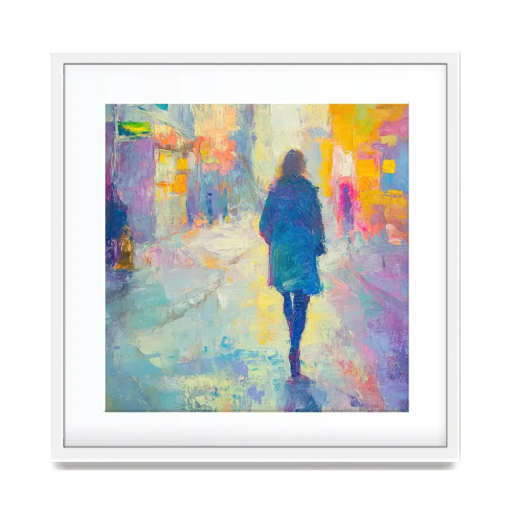 Walking Away Square Framed Art Print Walking Away Square Framed Art Print wall art product Tanya Ocean