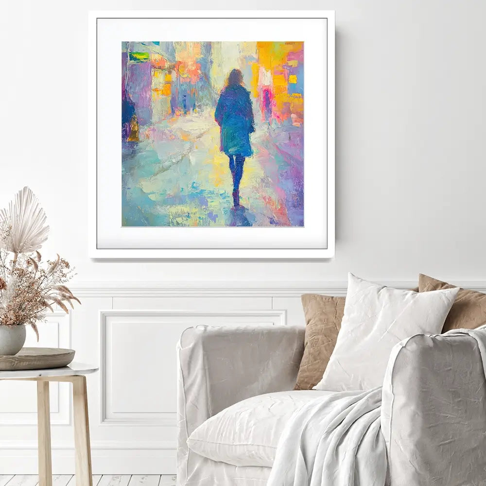 Walking Away Square Framed Art Print Walking Away Square Framed Art Print wall art product Tanya Ocean