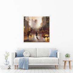 Walking In New York Square Canvas Print wall art product lisima / Shutterstock