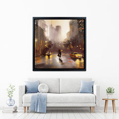 Walking In New York Square Canvas Print wall art product lisima / Shutterstock