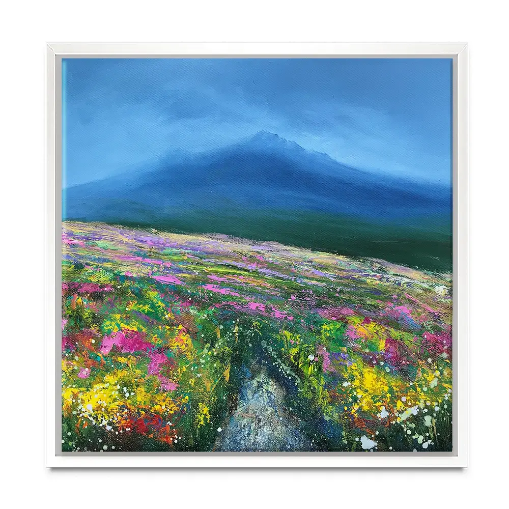 Walking On Dartmoor Square Canvas Print Walking On Dartmoor Square Canvas Print wall art product Laure Bury