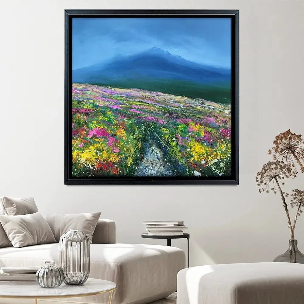 Walking On Dartmoor Square Canvas Print Walking On Dartmoor Square Canvas Print wall art product Laure Bury