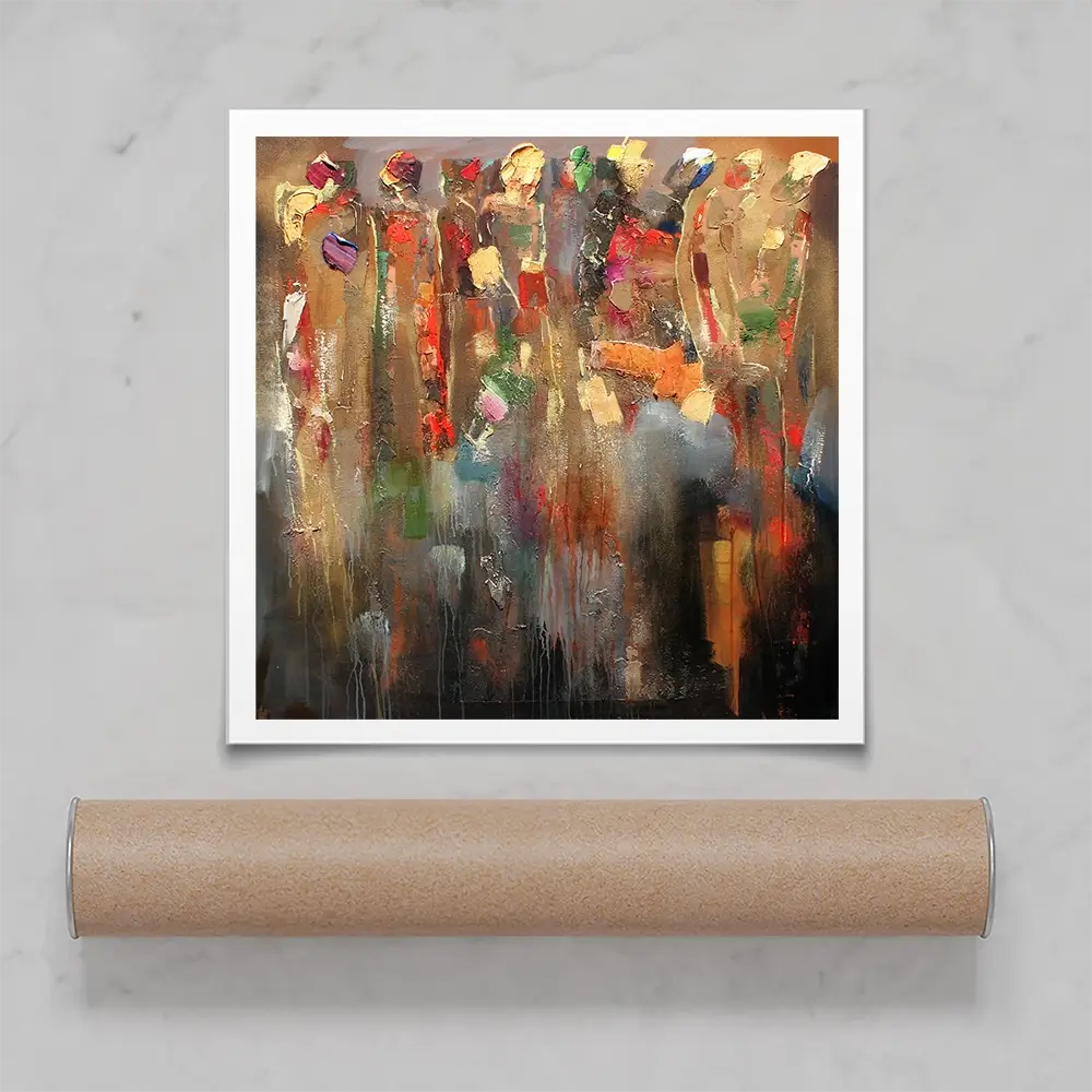 Warm Connected People Square Art Print Warm Connected People Square Art Print wall art product Studio Paint-Ing