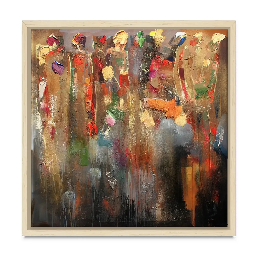 Warm Connected People Square Canvas Print Warm Connected People Square Canvas Print wall art product Studio Paint-Ing