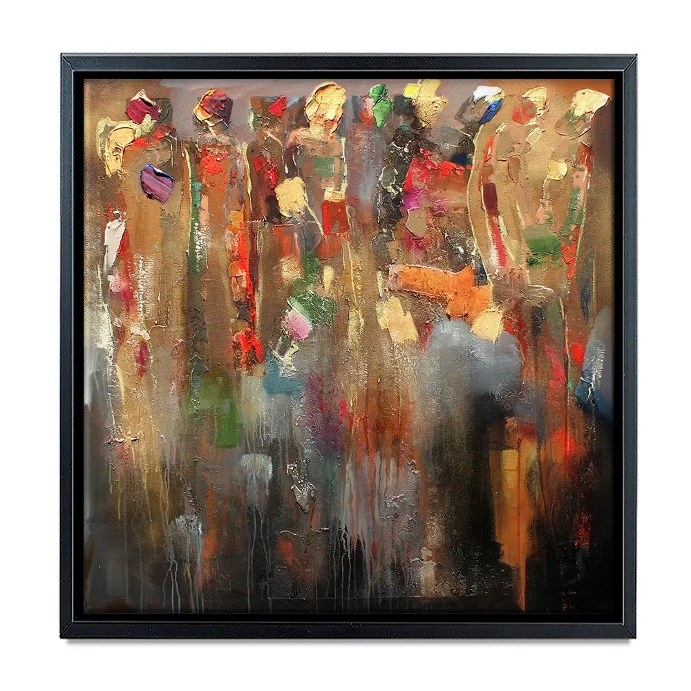 Warm Connected People Square Canvas Print Warm Connected People Square Canvas Print wall art product Studio Paint-Ing