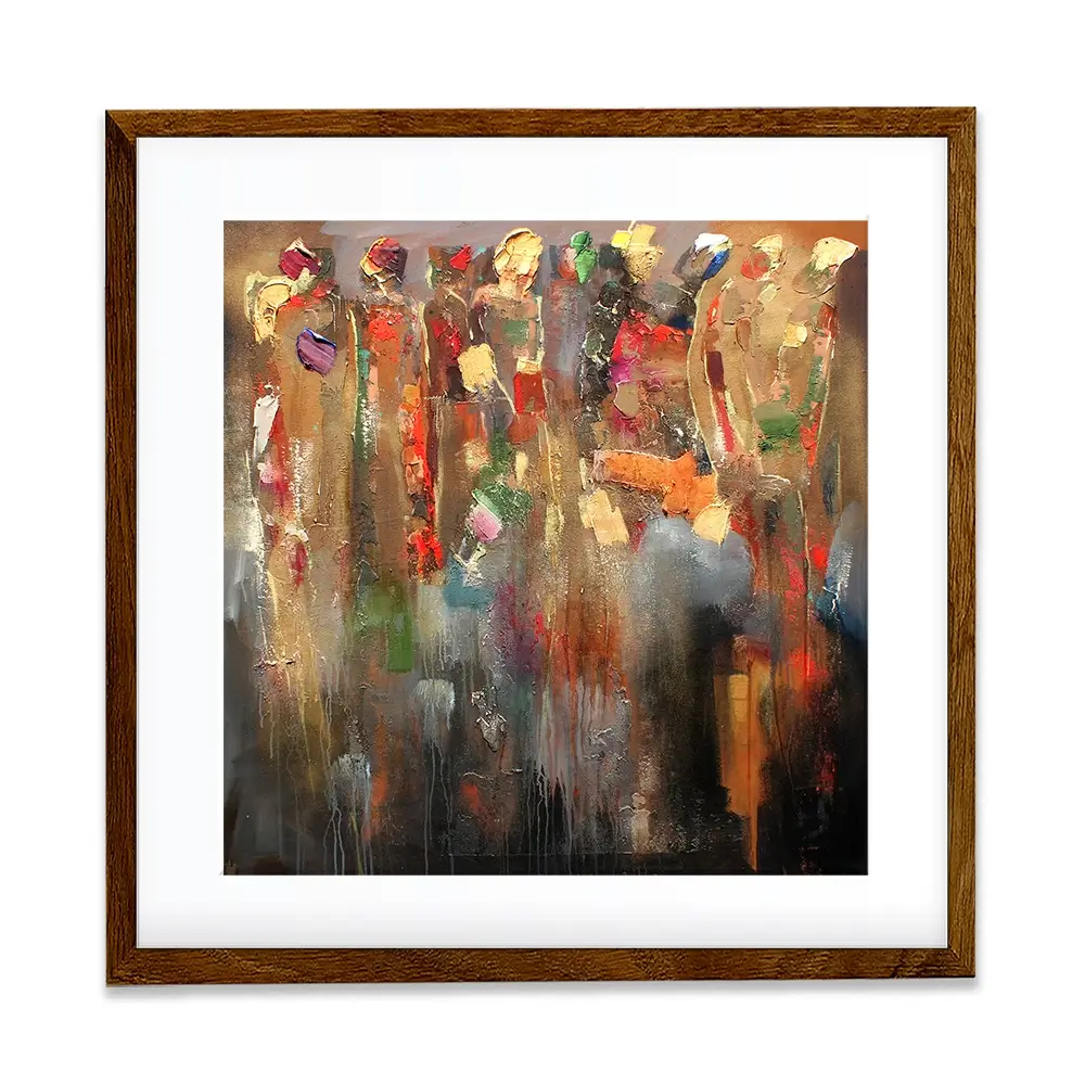 Warm Connected People Square Framed Art Print Warm Connected People Square Framed Art Print wall art product Studio Paint-Ing