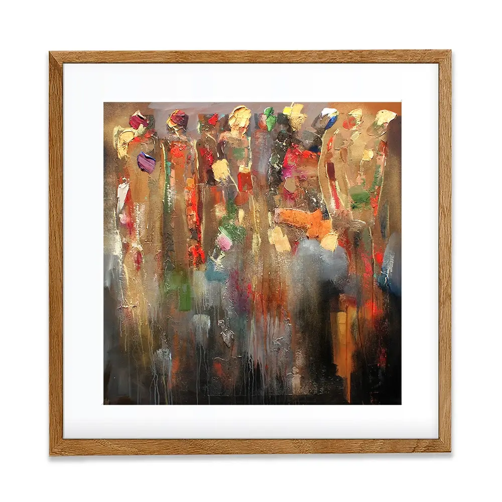 Warm Connected People Square Framed Art Print Warm Connected People Square Framed Art Print wall art product Studio Paint-Ing