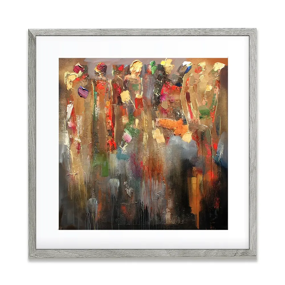 Warm Connected People Square Framed Art Print Warm Connected People Square Framed Art Print wall art product Studio Paint-Ing