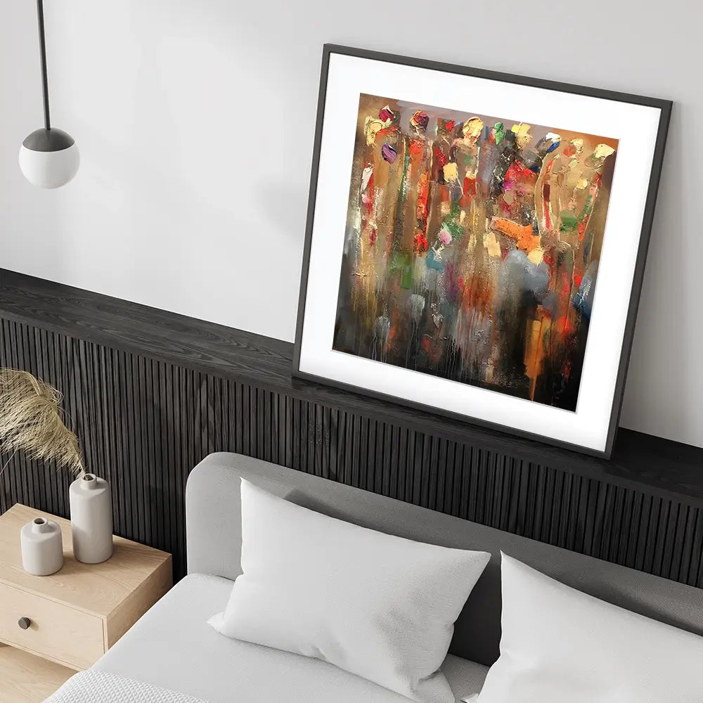 Warm Connected People Square Framed Art Print Warm Connected People Square Framed Art Print wall art product Studio Paint-Ing