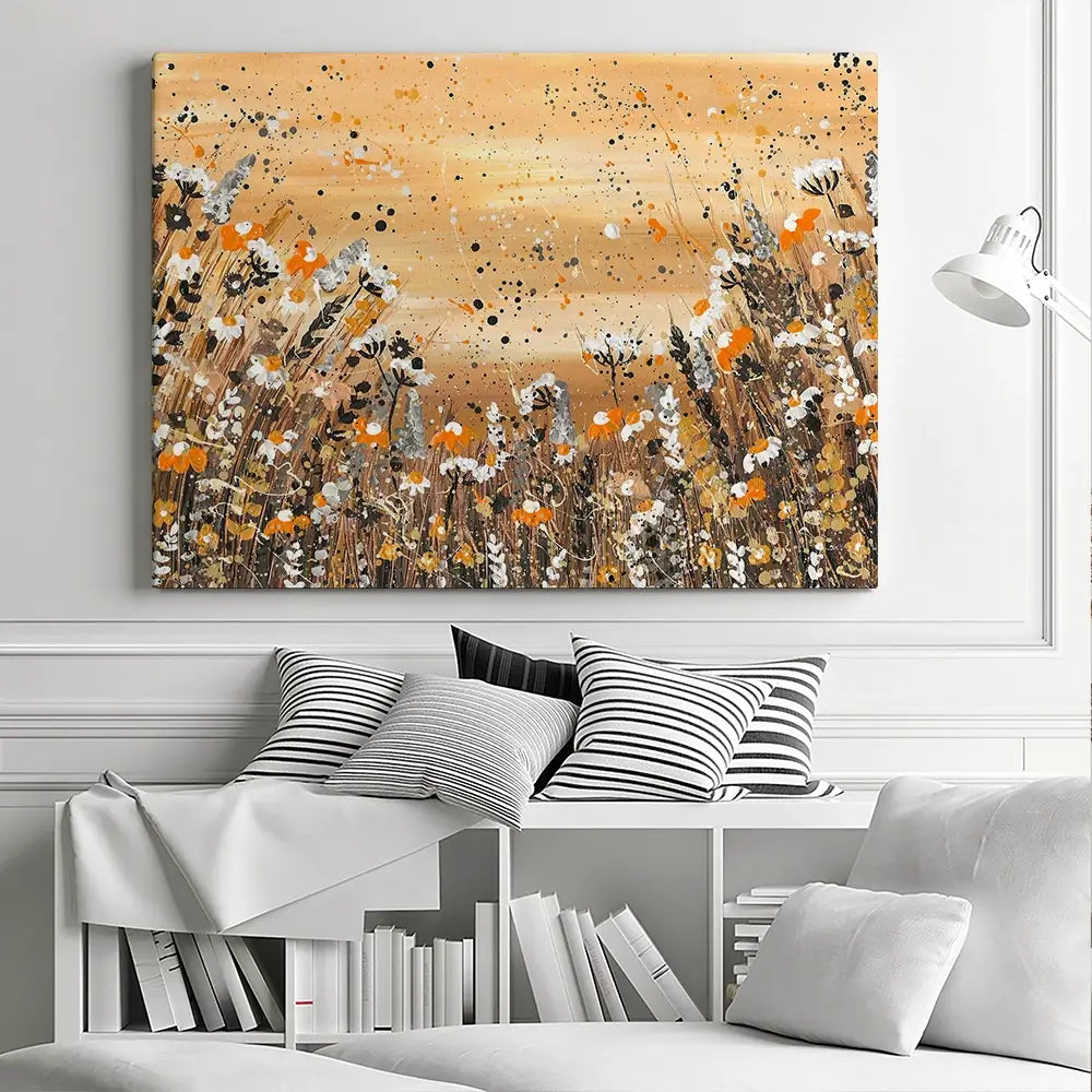 Warm Wildflowers Canvas Print Warm Wildflowers Canvas Print wall art product Emma LC Art