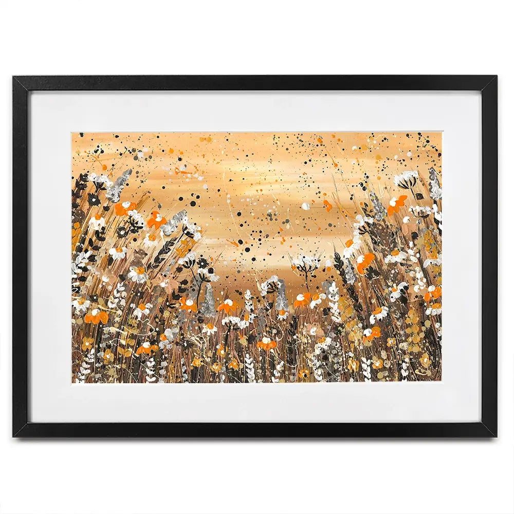 Warm Wildflowers Framed Art Print Warm Wildflowers Framed Art Print wall art product Emma LC Art