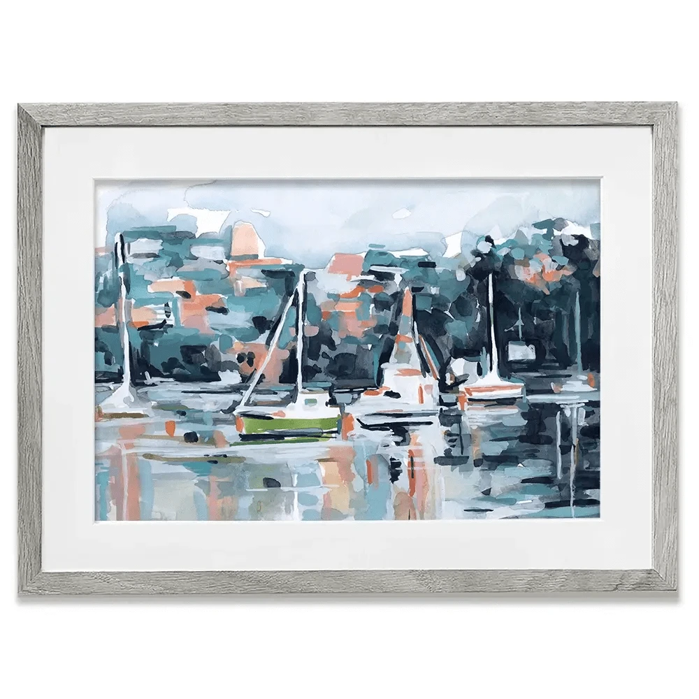 Watercolour Bay Framed Art Print Watercolour Bay Framed Art Print wall art product Emma Scarvey