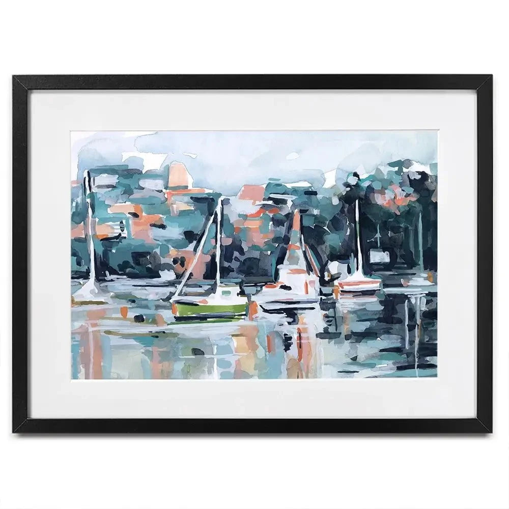 Watercolour Bay Framed Art Print Watercolour Bay Framed Art Print wall art product Emma Scarvey