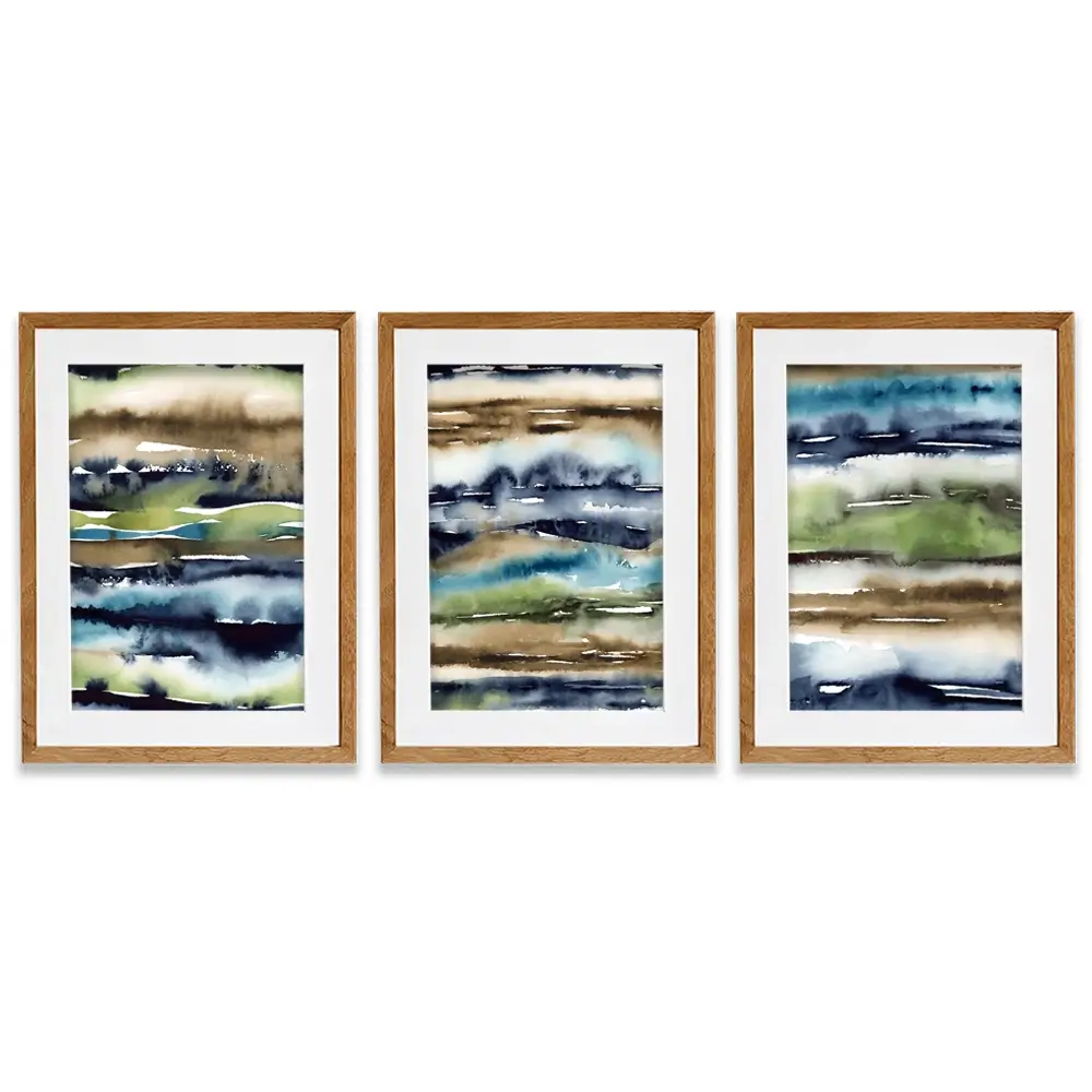 Watercolour Blur Framed Art Print Trio Watercolour Blur Framed Art Print Trio wall art product Lisa Nohren - Independent