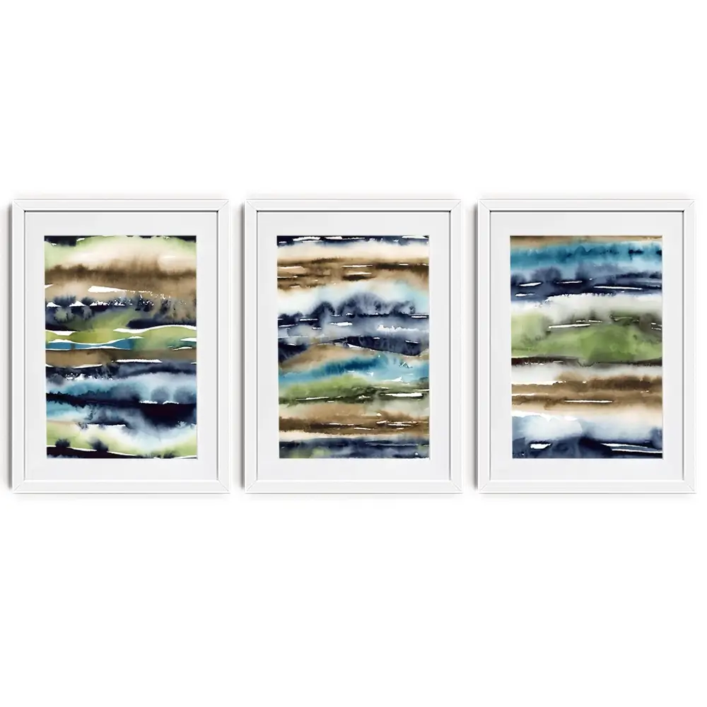 Watercolour Blur Framed Art Print Trio Watercolour Blur Framed Art Print Trio wall art product Lisa Nohren - Independent