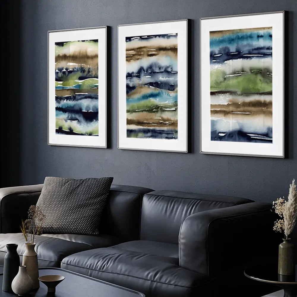 Watercolour Blur Framed Art Print Trio Watercolour Blur Framed Art Print Trio wall art product Lisa Nohren - Independent
