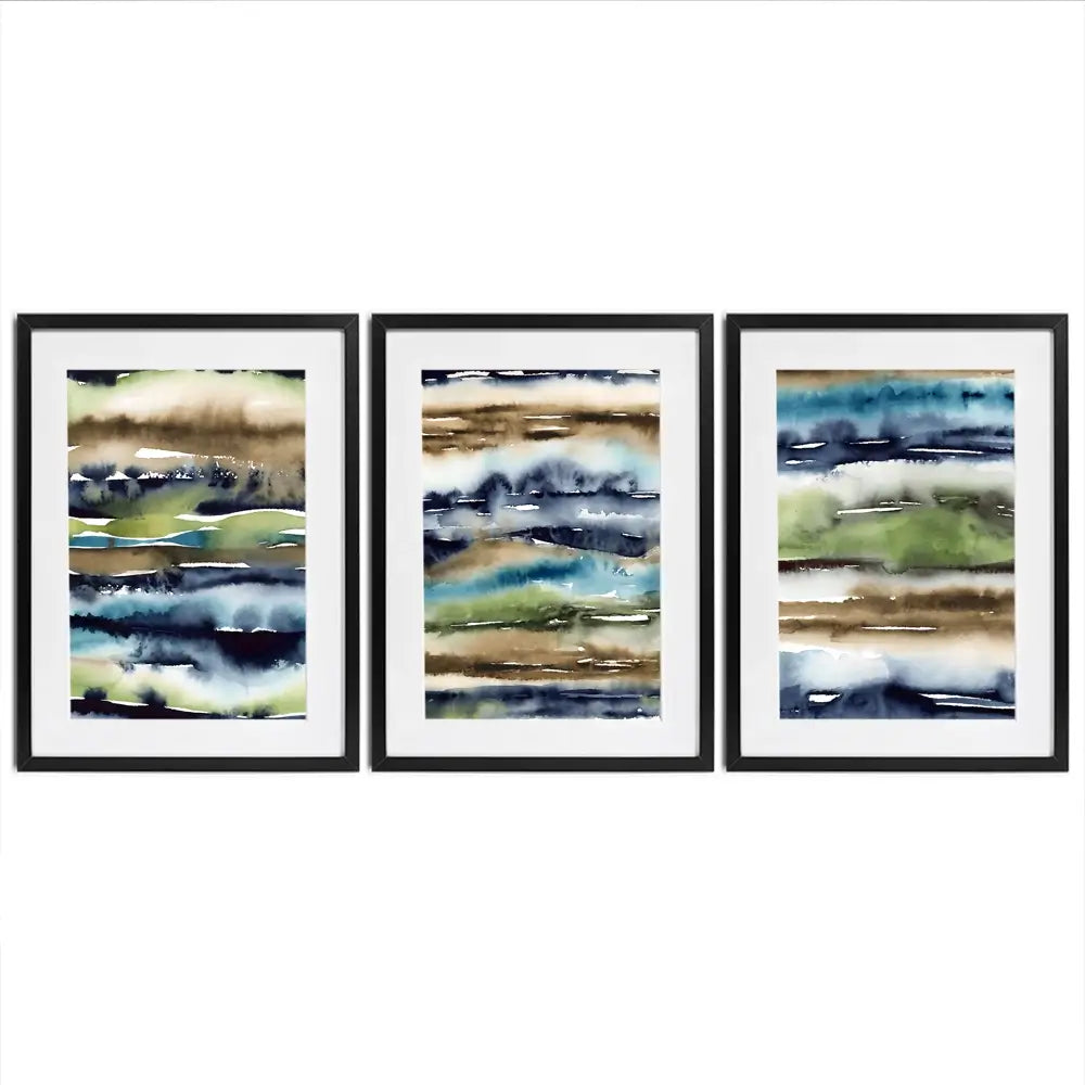 Watercolour Blur Framed Art Print Trio Watercolour Blur Framed Art Print Trio wall art product Lisa Nohren - Independent