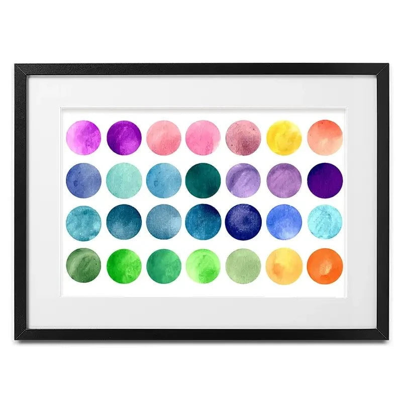 Watercolour Circles Framed Art Print Watercolour Circles Framed Art Print wall art product samui / Shutterstock