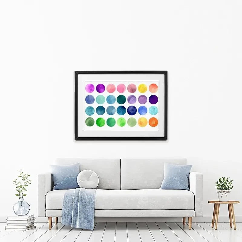 Watercolour Circles Framed Art Print Watercolour Circles Framed Art Print wall art product samui / Shutterstock